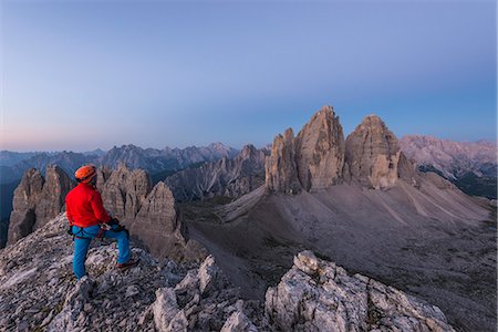 Sesto/Sexten, Dolomites, South Tyrol, province of Bolzano, Italy. View from the summit of Monte Paterno/Paternkofel on the Tre Cime di Lavaredo/Drei Zinnen Stock Photo - Rights-Managed, Code: 879-09020814