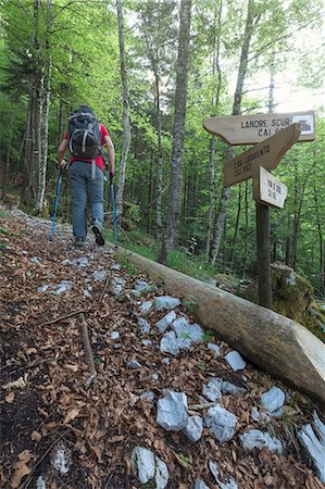 simsearch:879-09021000,k - Europe, Italy, Friuli Venezia Giulia, Claut, province of Pordenone. Hiker walking on the path to Landre Scur cave Photographie de stock - Rights-Managed, Code: 879-09021065