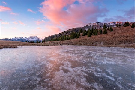 simsearch:879-09021294,k - Lake of the Vipers at sunrise Europe, Italy, Trentino Alto Adige, Trento district, Non Valley, Peller mountain, Loverdina mountain Stock Photo - Rights-Managed, Code: 879-09034459
