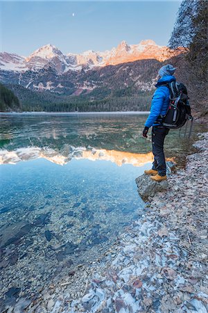 simsearch:879-09021294,k - Frozen lake Tovel Europe, Italy, Trentino Alto Adige, Trento district, Non valley, Tovel valley, Tuenno city Stock Photo - Rights-Managed, Code: 879-09034465