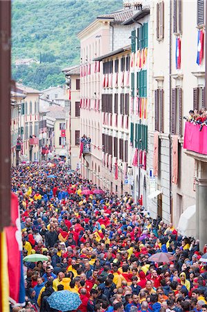 Europe,Italy,Umbria,Perugia district,Gubbio. The crowd and the Race of the Candles Stock Photo - Rights-Managed, Code: 879-09032889