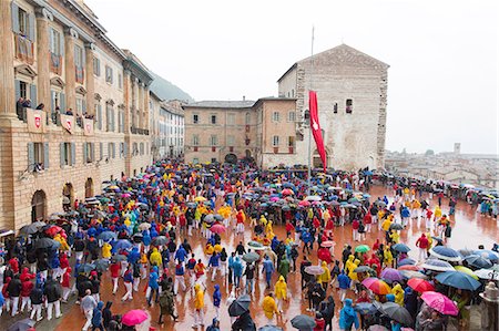 Europe,Italy,Umbria,Perugia district,Gubbio. The crowd and the Race of the Candles Stock Photo - Rights-Managed, Code: 879-09032897