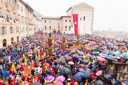 Europe,Italy,Umbria,Perugia district,Gubbio. The crowd and the Race of the Candles Stock Photo - Rights-Managed, Code: 879-09032907