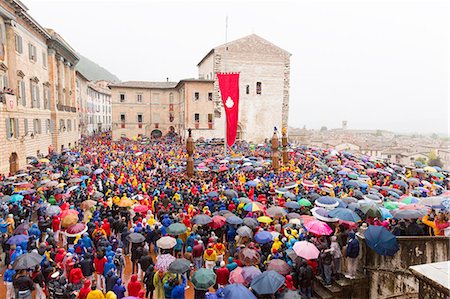 Europe,Italy,Umbria,Perugia district,Gubbio. The crowd and the Race of the Candles Stock Photo - Rights-Managed, Code: 879-09032915