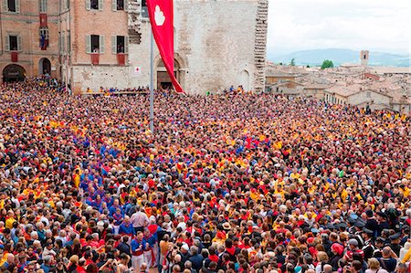 Europe,Italy,Umbria,Perugia district,Gubbio. The crowd and the Race of the Candles Stock Photo - Rights-Managed, Code: 879-09032929