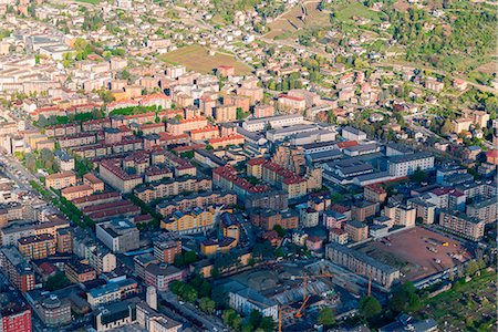 Aerial view of Aosta city, Aosta Valley, Italy, Europe. Stock Photo - Rights-Managed, Code: 879-09033066
