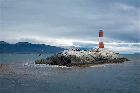 Argentina, Patagonia,Tierra del Fuego National Park, Ushuaia,Beagle Channel,Les Eclaireurs Lighthouse Stock Photo - Rights-Managed, Code: 879-09033125