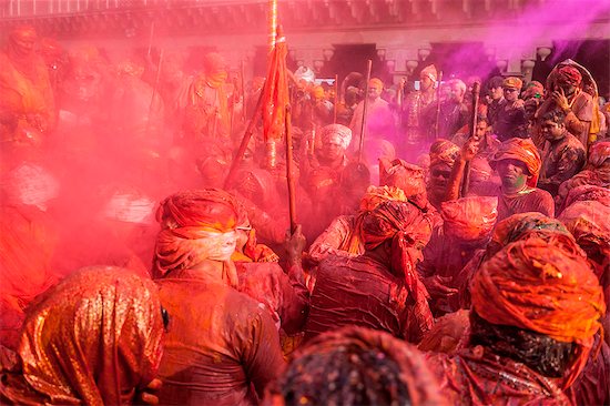 Asia, India, Uttar Pradesh, Nandgaon, Holi festival of Colors Stock Photo - Premium Rights-Managed, Artist: ClickAlps, Image code: 879-09033232