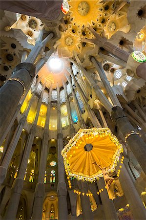 Spain, Barcelona, Sagrada Familia, Interior Stock Photo - Rights-Managed, Code: 879-09033266