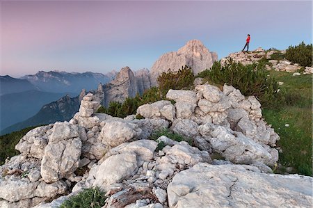 simsearch:879-09033588,k - Europe, Italy, Veneto. Hikers on the First Pala di San Lucano summit looking the sunrise. Agordo Dolomites, Belluno, Italy Stock Photo - Rights-Managed, Code: 879-09033583