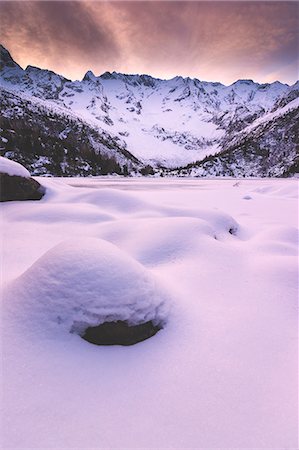 simsearch:879-09021294,k - Aviolo lake in winter season, Adamello park, Brescia province, Lombardy district, Italy, Europe. Stock Photo - Rights-Managed, Code: 879-09033891