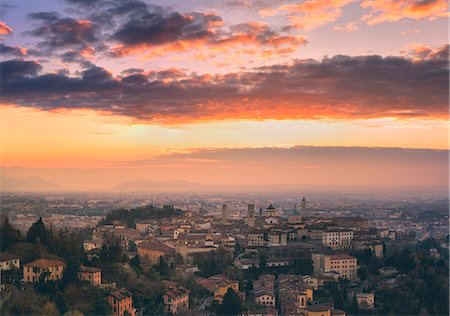 Sunrise in Città Alta, Bergamo, Bergamo province, Lombardy district, Italy, Europe. Stock Photo - Rights-Managed, Code: 879-09033914