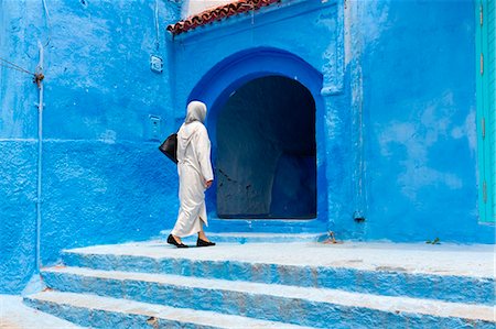 people in africa clothes colors - North Africa, Morocco,Chefchaouen district.Details of the city Stock Photo - Rights-Managed, Code: 879-09043211