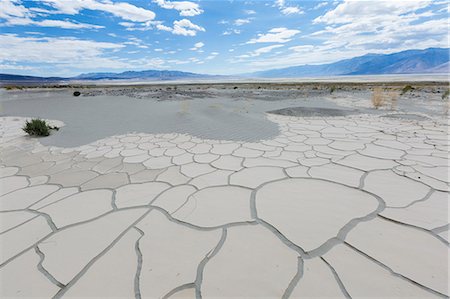 Desert landscape with lines on dry sand. Death Valley National Park, Inyo County, California, USA. Stock Photo - Rights-Managed, Code: 879-09043551