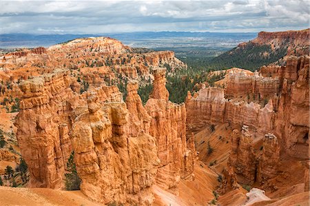 Hoodoos from Navajo Trail Loop. Bryce Canyon National Park, Garfield County, Utah, USA. Stock Photo - Rights-Managed, Code: 879-09043567