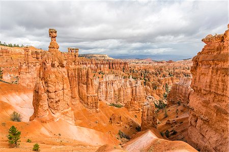 Hoodoos and Thor's Hammer from Navajo Trail Loop. Bryce Canyon National Park, Garfield County, Utah, USA. Photographie de stock - Rights-Managed, Code: 879-09043568