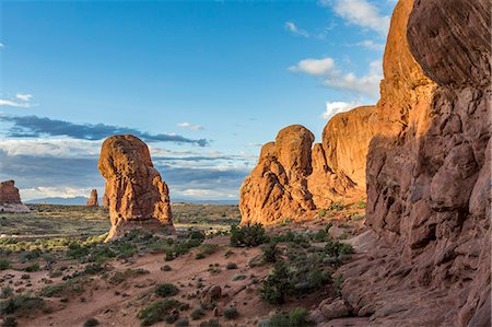 rock arch utah - Rock formations in Arches National Park, Moab, Grand County, Utah, USA. Stock Photo - Rights-Managed, Code: 879-09043598