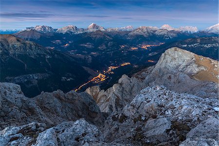 Europe, Italy, Veneto, Belluno, Agordino. Panorama towards the northeast from the summit of Sasso Bianco, San Tomaso Agordino, Dolomites Stock Photo - Rights-Managed, Code: 879-09043680