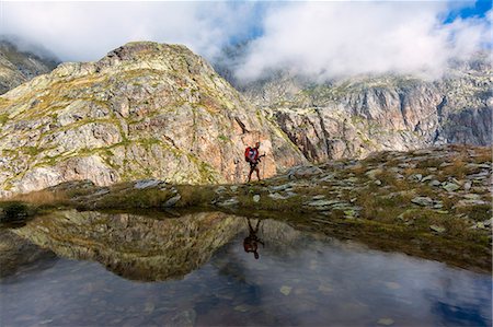 simsearch:6129-09058084,k - Trekking in the Alps Orobie, Valgoglio, province of Bergamo, Italy. Foto de stock - Direito Controlado, Número: 879-09043801