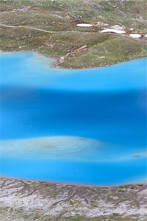 davos - Summer view of the turquoise alpine lake Joriseen Jörifless Pass canton of Graubünden Engadin Switzerland Europe Photographie de stock - Rights-Managed, Code: 879-09043948