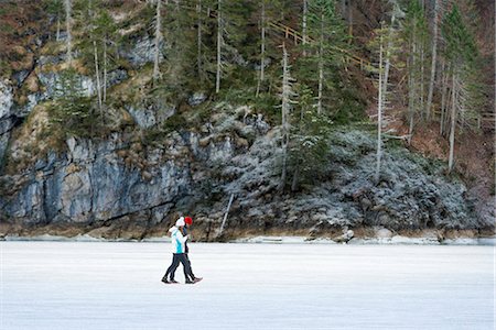 simsearch:879-09021294,k - walk on the frozen lake Tovel Europe, Italy, Trentino Alto Adige, Trento district, Non valley, Lake Tovel Stock Photo - Rights-Managed, Code: 879-09043959