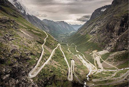 Trollstigen, More og Romsdal county, Norway Stock Photo - Rights-Managed, Code: 879-09043984