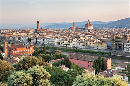 A view of Florence from Piazzale Michelangelo, Florence, Tuscany, Italy, Europe Stock Photo - Rights-Managed, Code: 879-09099908