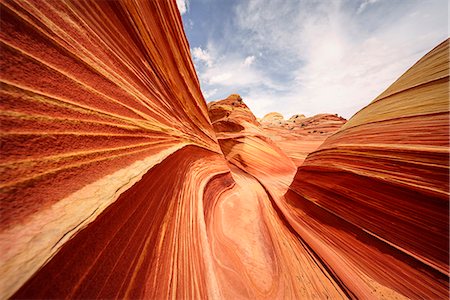 The Wave, Coyote Buttes North, Paria Canyon-Vermillion Cliffs Wilderness, Colorado Plateau, Arizona, USA Photographie de stock - Rights-Managed, Code: 879-09099948