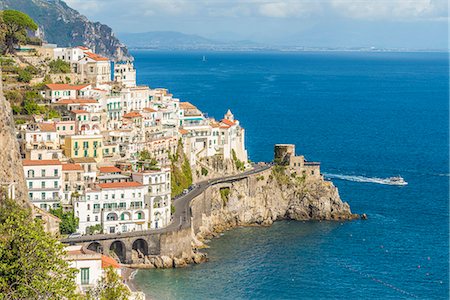 Amalfi, Amalfi coast, Salerno, Campania, Italy. High angle view of Amalfi Stock Photo - Rights-Managed, Code: 879-09099981