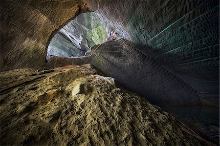 simsearch:879-09100025,k - One man inside a cave of molera stone, valle del lanza, Malnate, Varese province, Lombardy, Italy, Europe Photographie de stock - Rights-Managed, Code: 879-09100023