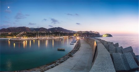 simsearch:879-09191093,k - Tropea, Province of Vibo Valentia, Calabria, Italy. Fantastic panoramic view of the Tropea's Harbor during the blue hour Stock Photo - Rights-Managed, Code: 879-09100039