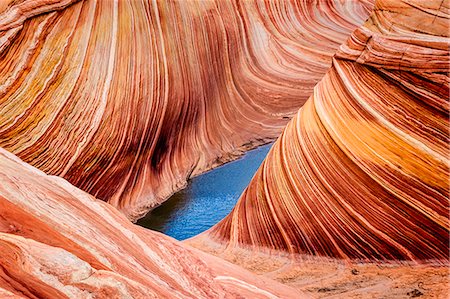 The Wave rock formation,Coyote Buttes, Paria Canyon Vermillion cliffs, Arizona, USA Photographie de stock - Rights-Managed, Code: 879-09100196