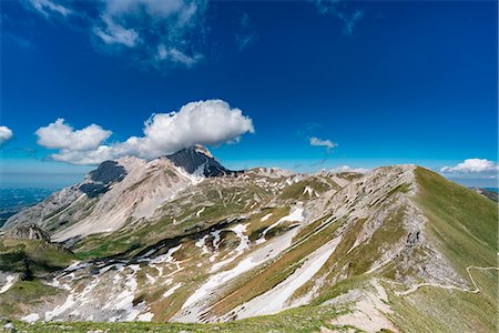 Gran Sasso d'italia photographed by Pizzo Cefalone, Campo Imperatore, L'Aquila province, Abruzzo, Italy, Europe Stock Photo - Rights-Managed, Code: 879-09100419