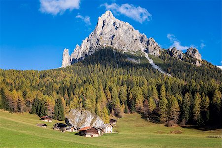 simsearch:879-09100485,k - Fosne, typical alpine village with mount Cimerlo in the background, Fosne, Primiero valley, Trentino, Dolomites Stock Photo - Rights-Managed, Code: 879-09100512