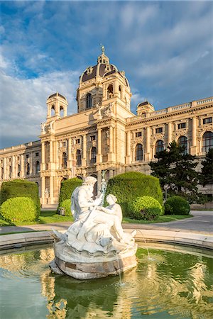 Vienna, Austria, Europe. Tritons and Naiads fountain on the Maria Theresa square with the Natural History Museum in the background Stock Photo - Rights-Managed, Code: 879-09100667