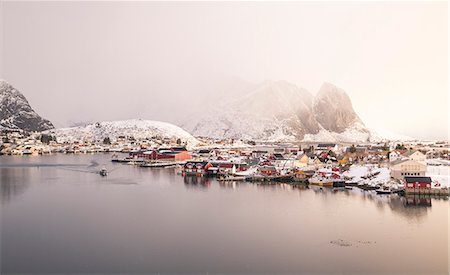reine norway snow - Reine village, Lofoten Islands, Norway Stock Photo - Rights-Managed, Code: 879-09101008