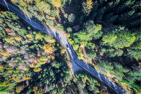 roads birds eye - Elevated view of a road in Funes Valley, Puez odle natural Park, south Tyrol, Italy Stock Photo - Rights-Managed, Code: 879-09101038