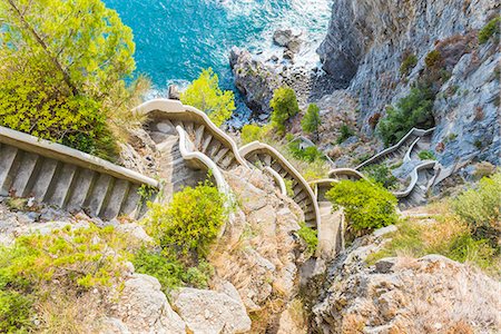 staircase top view - Praiano, Amalfi coast, Salerno, Campania, Italy. Stock Photo - Rights-Managed, Code: 879-09128766