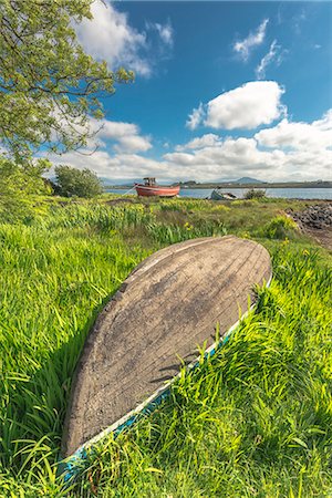 simsearch:879-09033333,k - Wooden fishing boat in Roundstone. Co. Galway, Connacht province, Ireland. Stock Photo - Rights-Managed, Code: 879-09128816