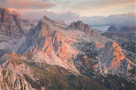 Piz Galin, Brenta Dolomites, Andalo, Adamello Brenta natural park, Trentino Alto Adige, Italy, Europe. View of Brenta group at sunrise Stock Photo - Rights-Managed, Code: 879-09129016