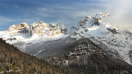 dolomite snow - sunset on the Brenta Group, Trento province, Trentino Alto Adige, Italy Stock Photo - Rights-Managed, Code: 879-09129076