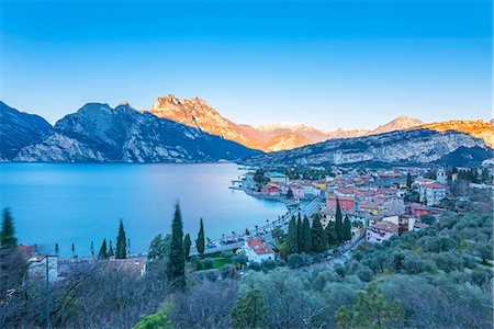 sunrise roads - Torbole at sunrise Europe, Italy, Trentino, Torbole, Garda lake Stock Photo - Rights-Managed, Code: 879-09129300