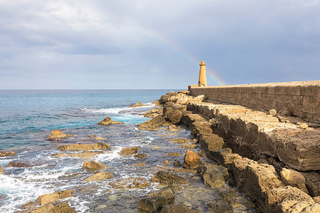 rainbow harbor - Northern Cyprus, Kyrenia, the lighthouse at the harbour Stock Photo - Rights-Managed, Code: 879-09188943