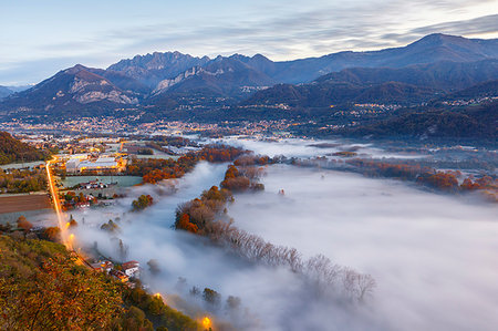 The mists of Adda river, Airuno, Adda Nord park, Lecco province, Brianza, Lombardy, Italy, Europe Stock Photo - Rights-Managed, Code: 879-09189190