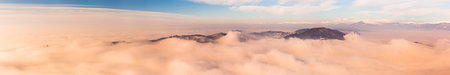 simsearch:6129-09044133,k - Panoramic of Spina Verde that rise up from a sea of clouds in a magic sunrise, Como province, Lombardy, Italy, Europe Photographie de stock - Rights-Managed, Code: 879-09189212