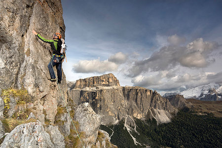 Fassa Valley, Dolomites,Trentino, Trentino Alto-Adige,Italy,Europe,Sella Pass,Alps,alpine guide, Foto de stock - Con derechos protegidos, Código: 879-09189262