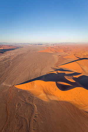 simsearch:873-06440465,k - Aerial view of the Dune 45 of Sossusvlei at sunset,Namib Naukluft national park,Namibia,Africa Stock Photo - Rights-Managed, Code: 879-09189800