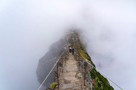 simsearch:879-09190101,k - People descending the steps on the trail at Pico do Areeiro. Funchal, Madeira region, Portugal. Stock Photo - Rights-Managed, Code: 879-09190098