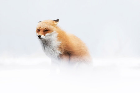 plissé - Red fox, Notsuke peninsula, Shibetsu, eastern hokkaido, Japan. Photographie de stock - Rights-Managed, Code: 879-09190557