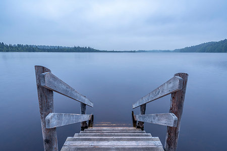 dock and water - Sachsenkam, Bavaria, Germany, Europe. The Kirchsee Stock Photo - Rights-Managed, Code: 879-09190707